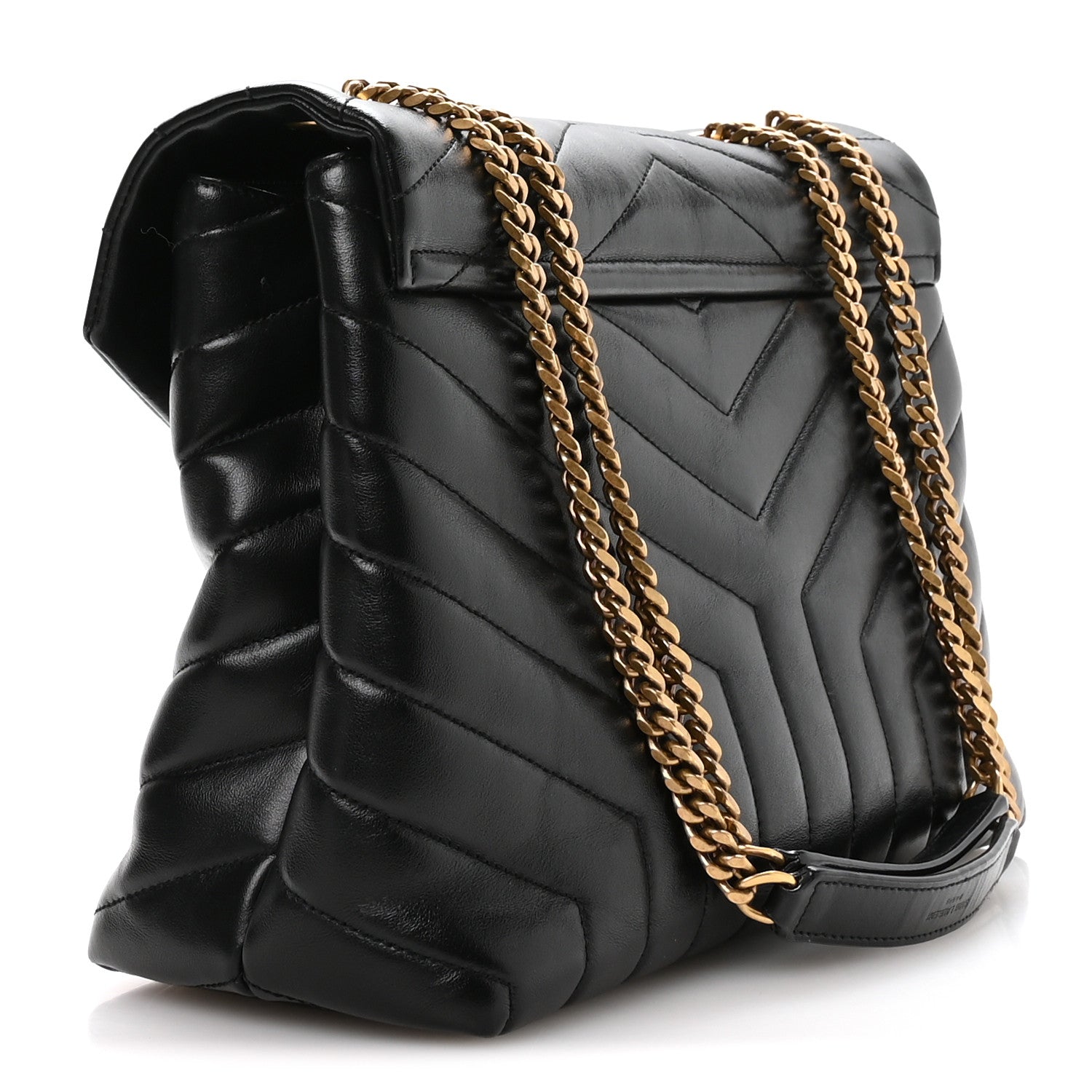 Saint Laurent Calfskin Y Quilted Monogram Medium Loulou Chain Satchel Black 3 of 10
