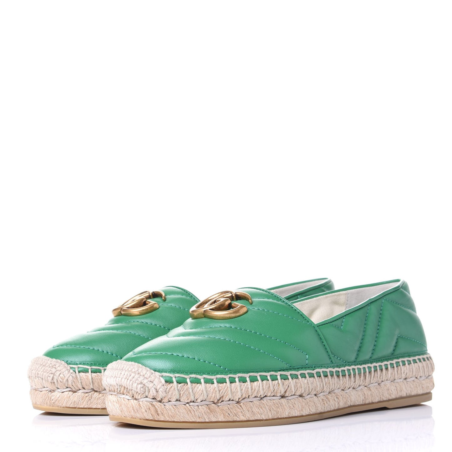 Nappa Matelasse GG Marmont Espadrilles 36 New Shamarock
