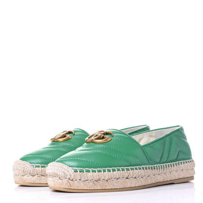 Gucci Nappa Matelasse GG Marmont Espadrilles 36 New Shamarock 3 of 11