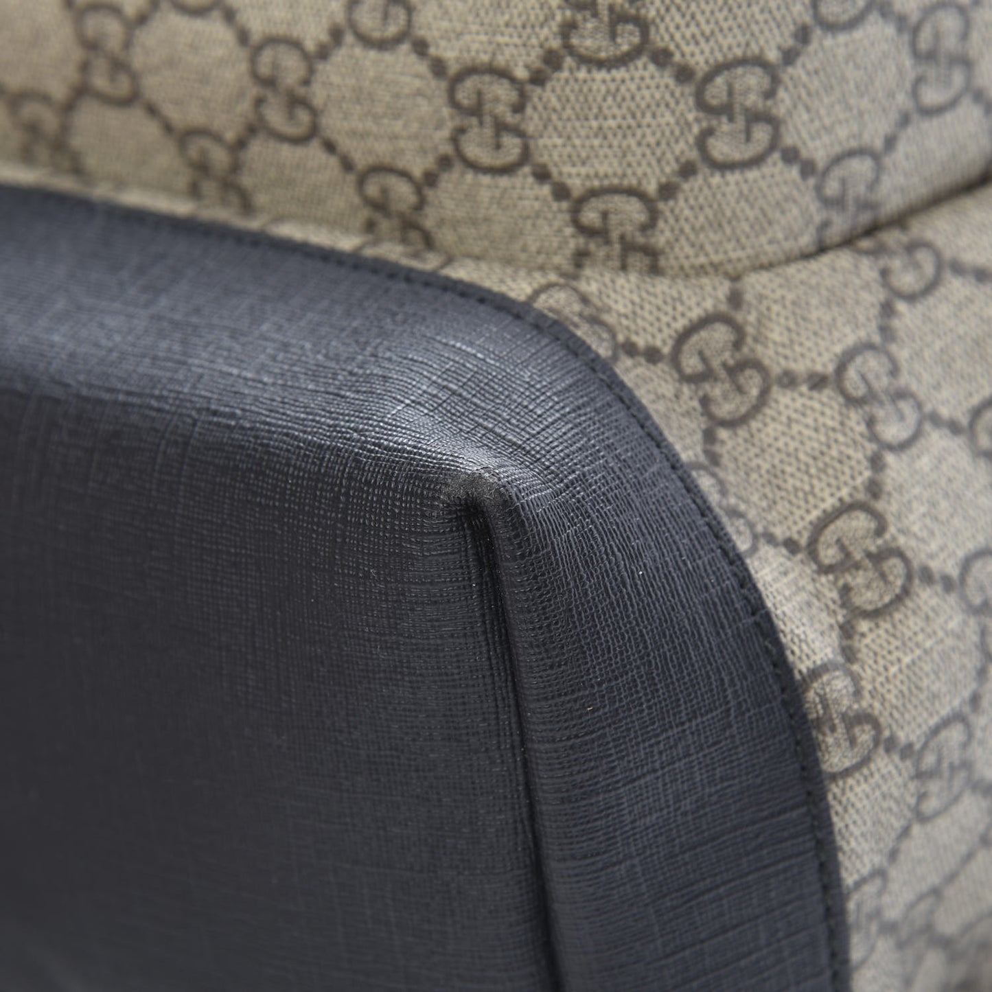 GG Supreme Monogram Single Buckle Backpack Beige Black