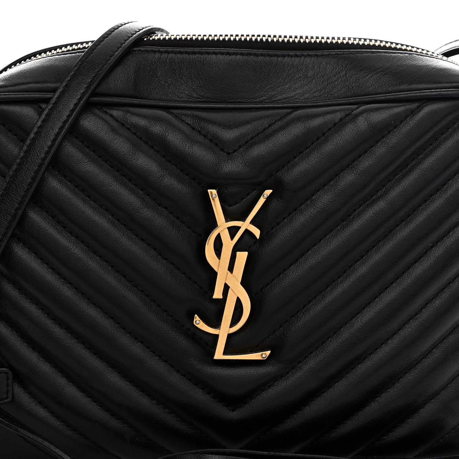 Saint Laurent Calfskin Matelasse Monogram Lou Camera Bag Black 7 of 11