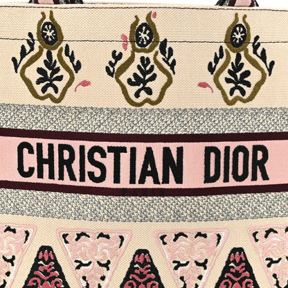 Christian Dior Canvas Embroidered Geometric Medium Book Tote Multicolor 8 of 10