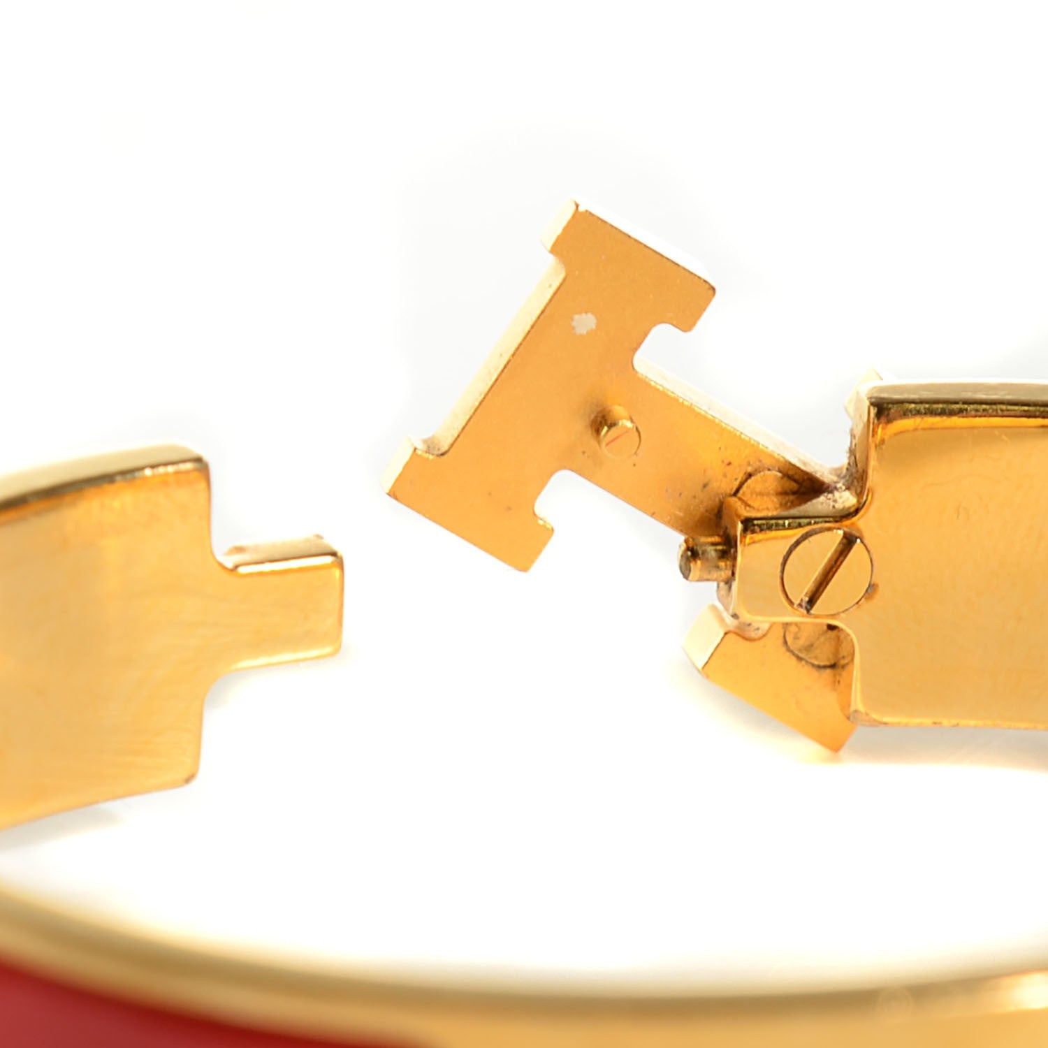 Hermes Narrow Enamel Clic Clac H Bracelet Capucine 5 of 6