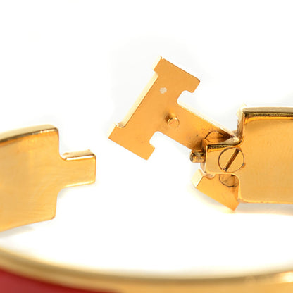 Hermes Narrow Enamel Clic Clac H Bracelet Capucine 5 of 6