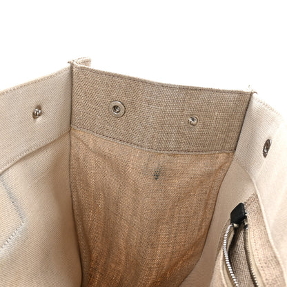 Saint Laurent Linen Calfskin Small Rive Gauche Tote Greggio Natural 12 of 13