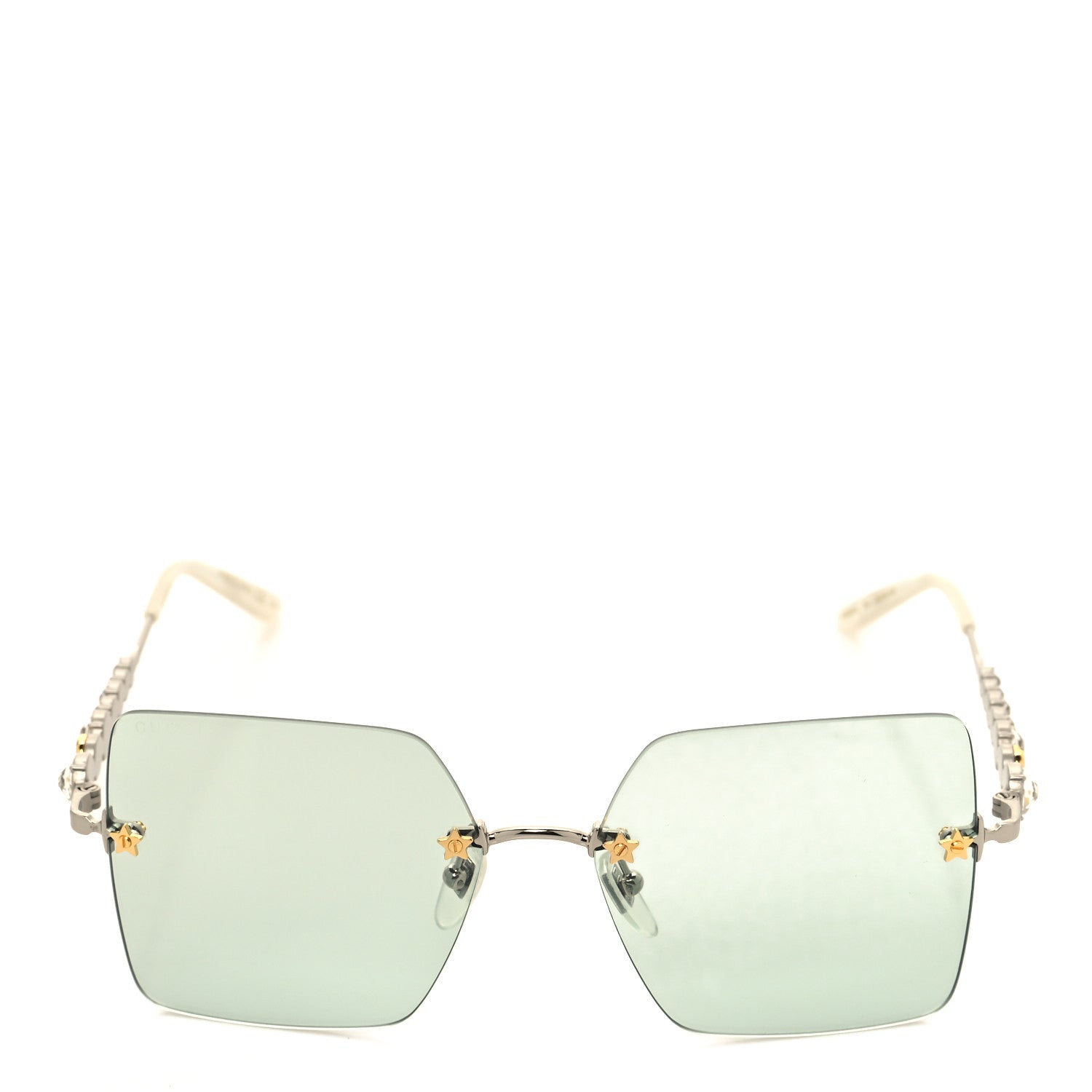 Gucci Crystal Metal Sunglasses GG0644S Blue Silver 2 of 7