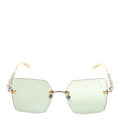 Gucci Crystal Metal Sunglasses GG0644S Blue Silver 2 of 7