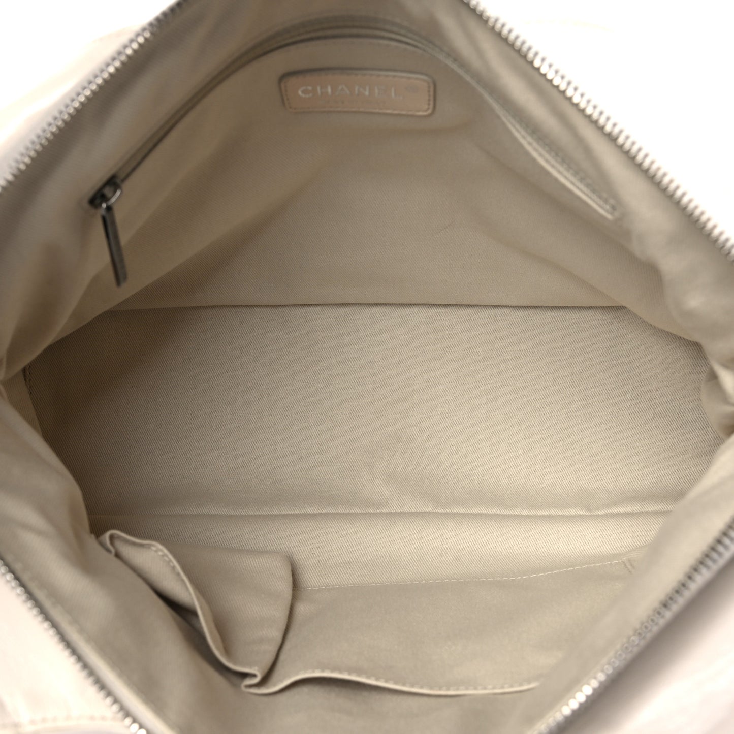 Aged Calfskin Double Contrast Stitch Hobo Bag Ivory