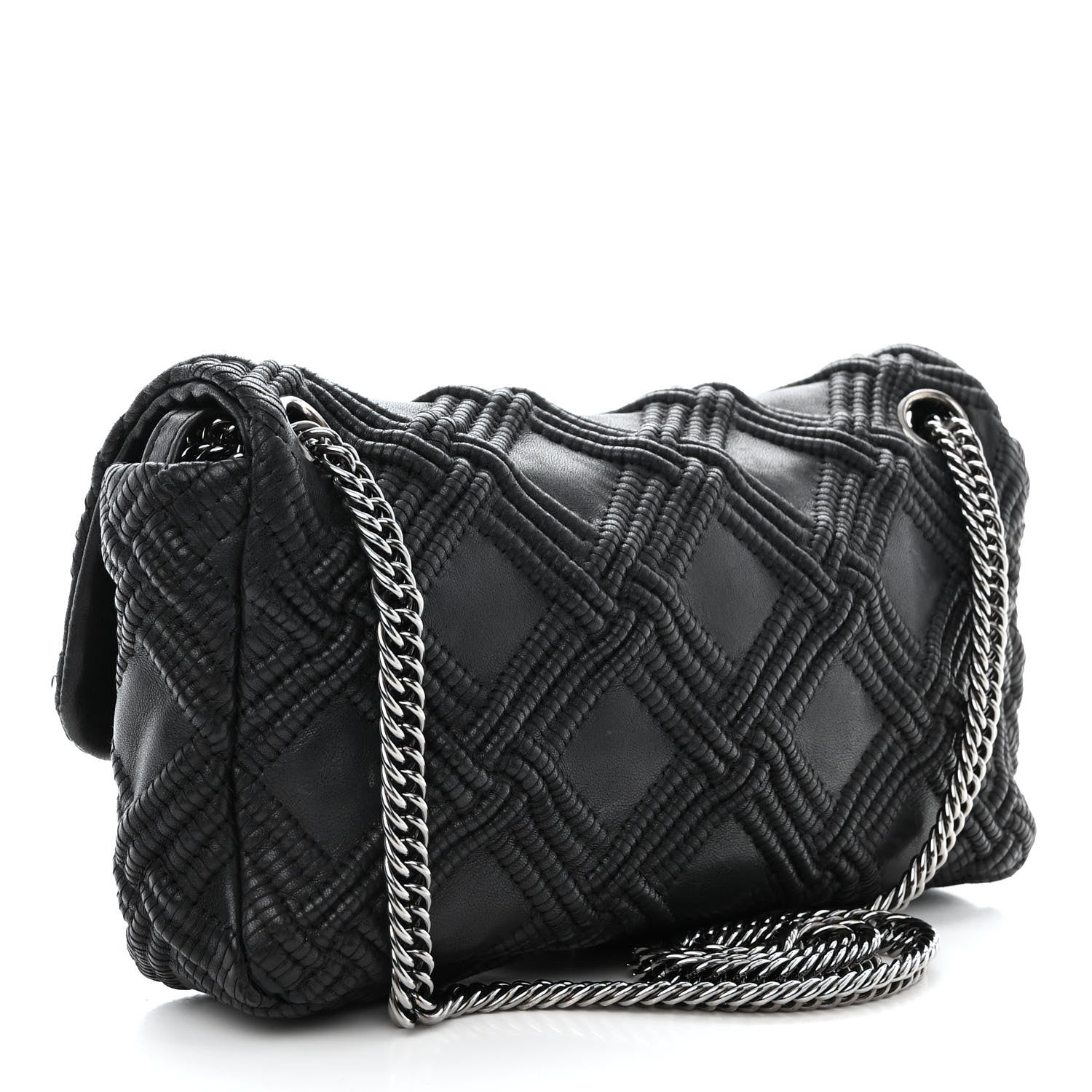 Chanel Lambskin Stitch Small Walk Of Fame Rectangular Flap Black 3 of 13