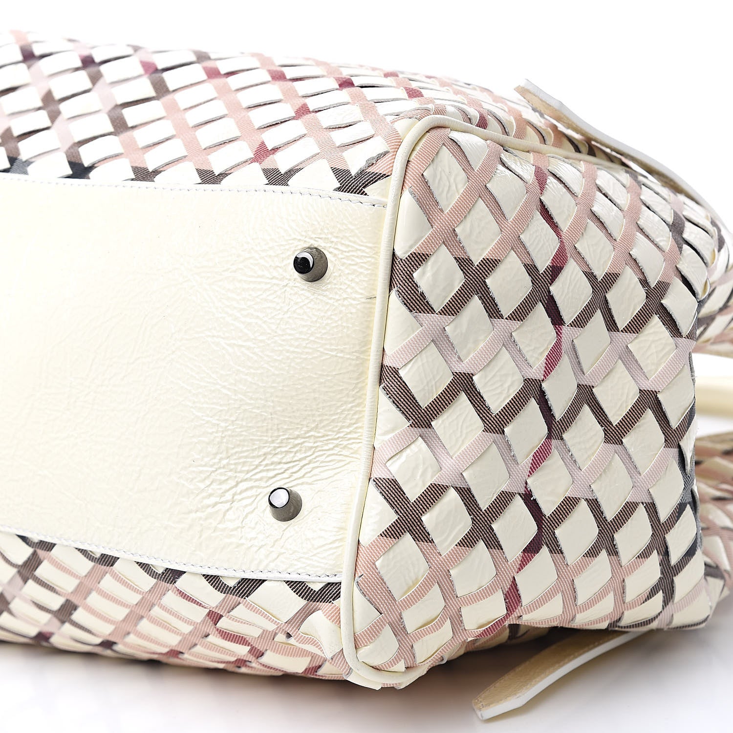 Burberry Patent Canvas Woven Nova Check Canterbury White 9 of 13
