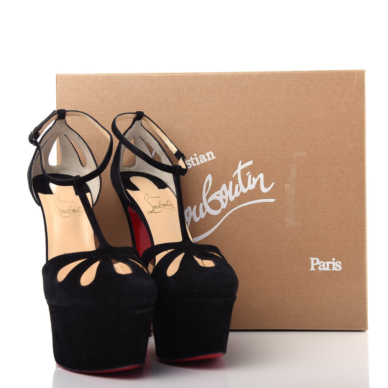 Christian Louboutin Suede Amyada 160 Platform Sandal 37.5 Black 10 of 10