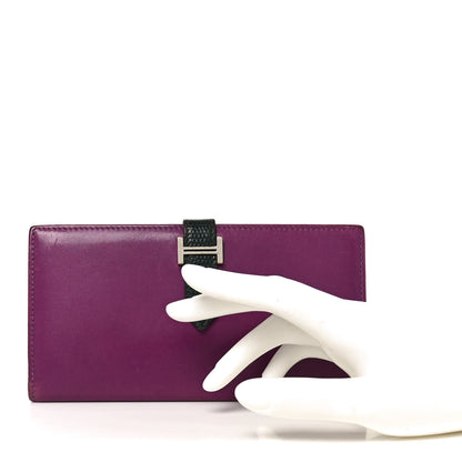 Hermes Tadelakt Lizard Bearn Gusset Wallet Anemone Vert 2 of 8
