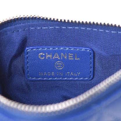 Chanel Lambskin Quilted Small Cosmetic Case Blue 6 of 7
