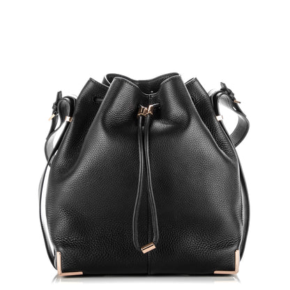 Alexander Wang Pebbled Calfskin Prisma Drawstring Hobo Black Rose Gold Hardware 1 of 9