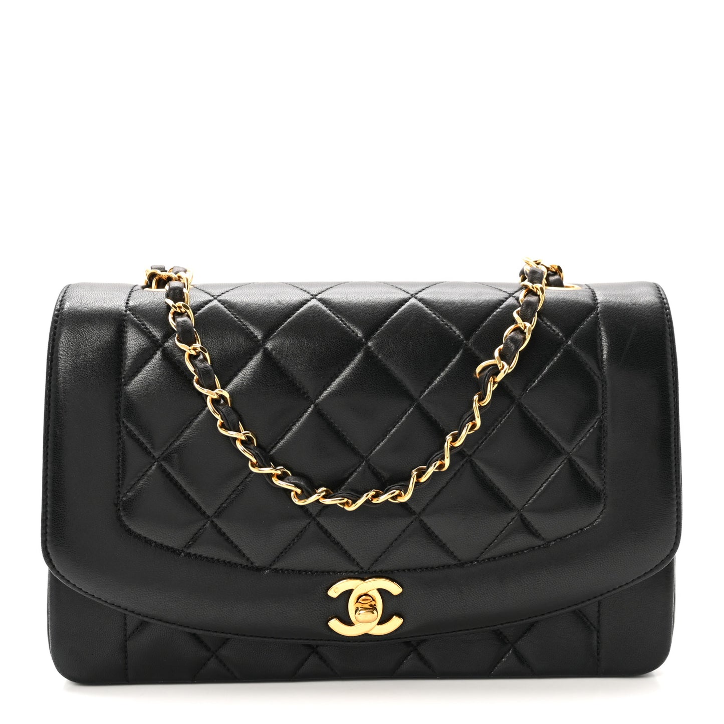 Lambskin Quilted Small Single Flap Black