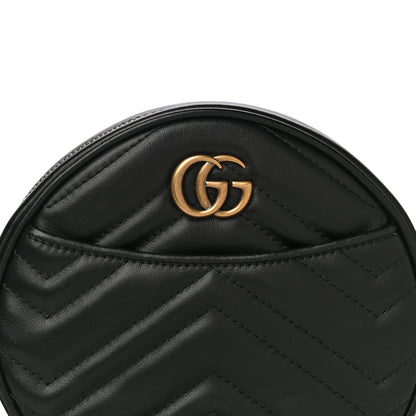 Gucci Calfskin Matelasse GG Marmont Round Wrist Wallet Black 7 of 10