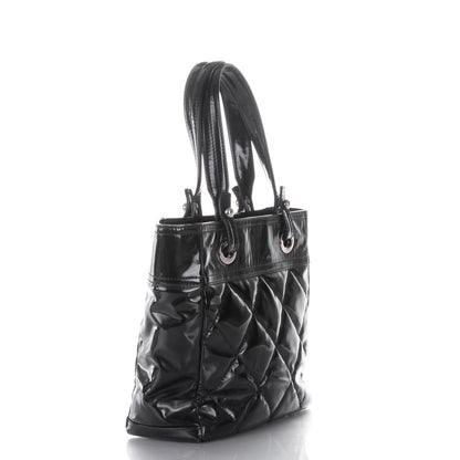 Chanel Vinyl Quilted Small Paris Biarritz Tote Black 3 of 9