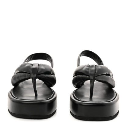 Prada Nappa Soft Padded Platform Slingback Thong Sandals 41 Black 3 of 9