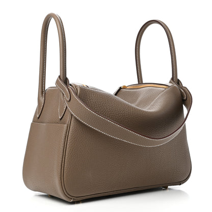 Hermes Taurillon Clemence Lindy 26 Etoupe 3 of 10