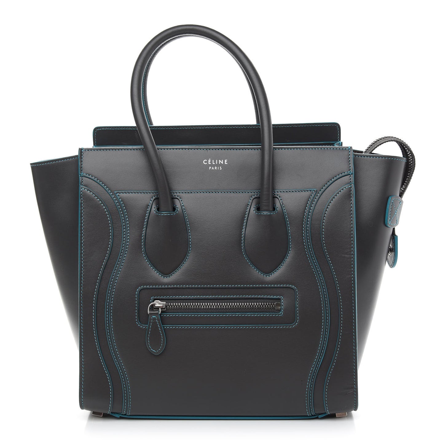 Satin Debossed Calfskin Micro Luggage Anthracite