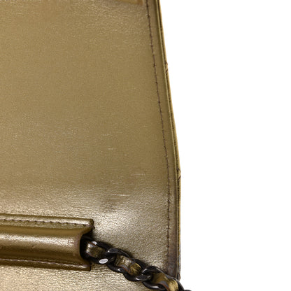 Chanel Metallic Aged Calfskin Quilted Gabrielle Wallet On Chain WOC Gold 5 of 11