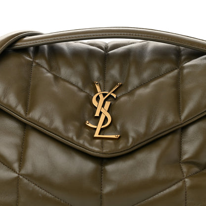 Saint Laurent Lambskin Quilted Medium Loulou Puffer Monogram Chain Satchel Seaweed 8 of 10