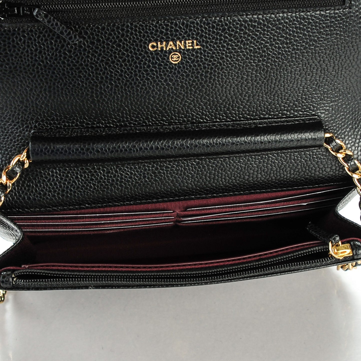Caviar Quilted Wallet On Chain WOC Black