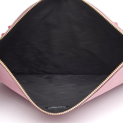 Dolce & Gabbana Calfskin Carriage Zip Clutch Bag Pink 5 of 6