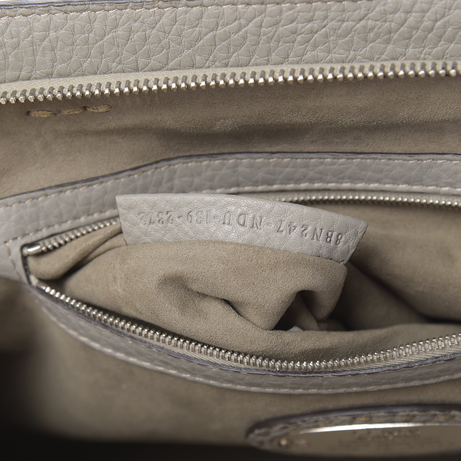 Fendi Cuoio Romano Selleria Adele 1328 Bag Grigio 8 of 15