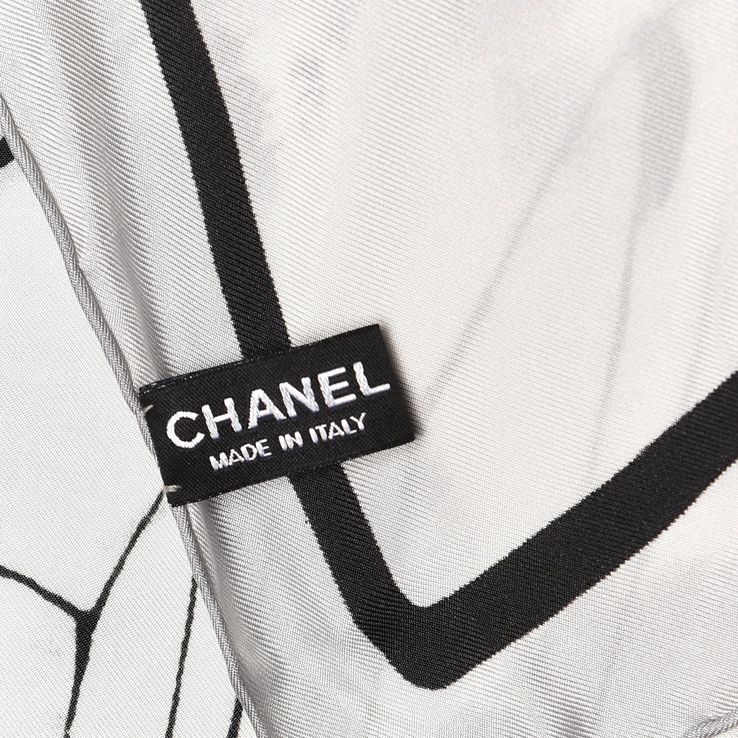 Chanel Silk 31 Rue Cambon Scarf Black White 3 of 4