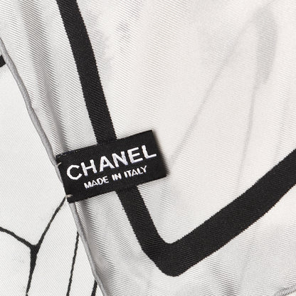 Chanel Silk 31 Rue Cambon Scarf Black White 3 of 4