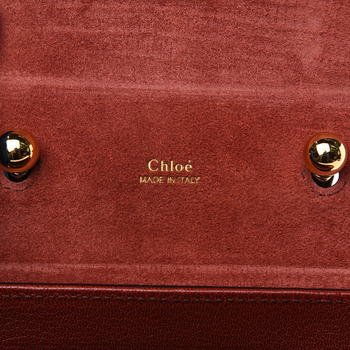 Calfskin Lizard Embossed Small Aby Lock Sepia Brown