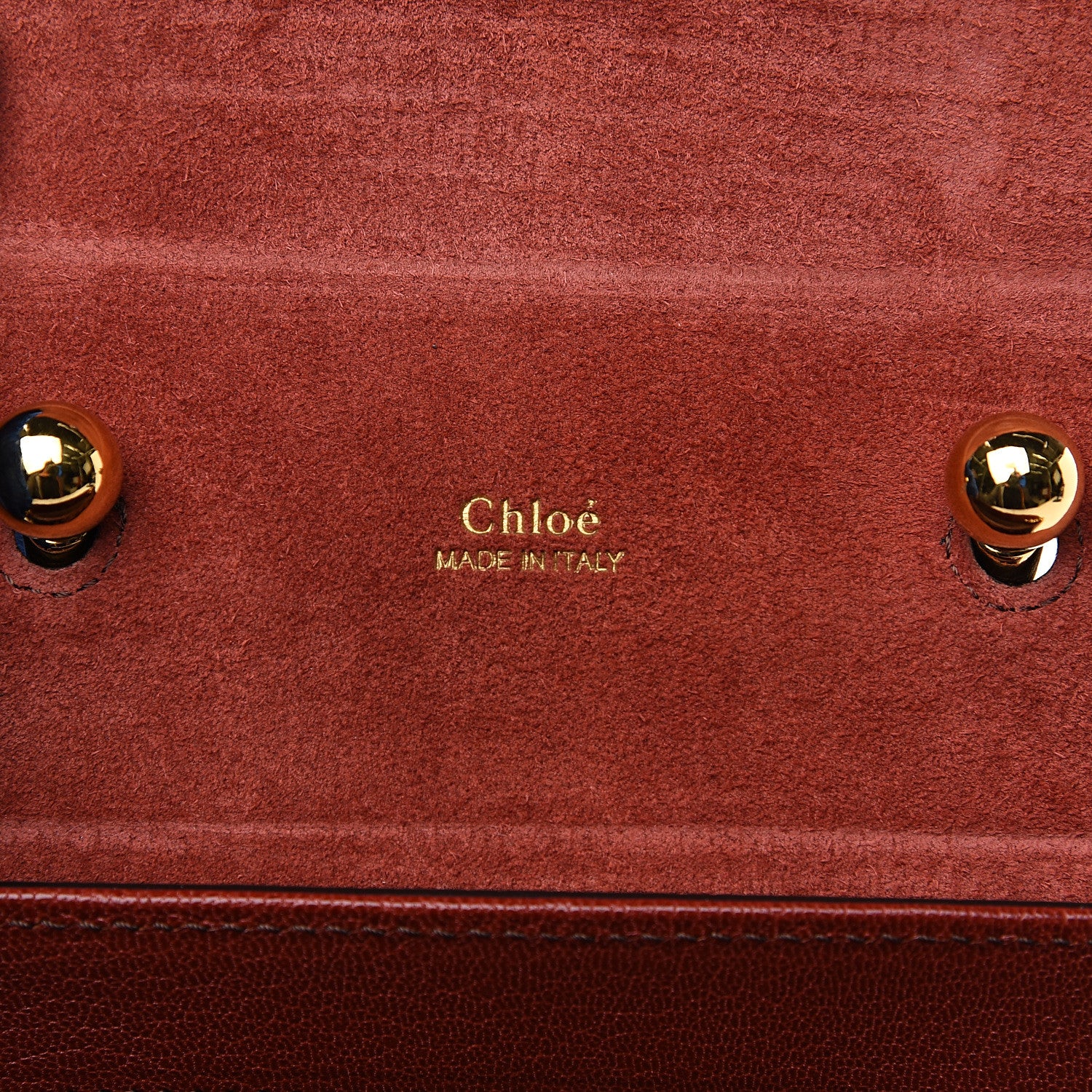 Chloe Calfskin Lizard Embossed Small Aby Lock Sepia Brown 5 of 9