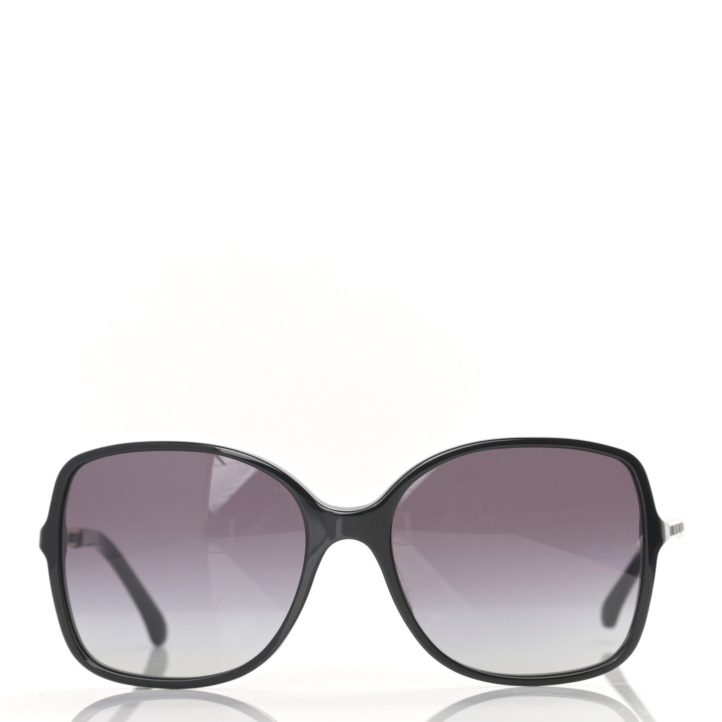 Lambskin Square Chain Sunglasses 5210-Q Black