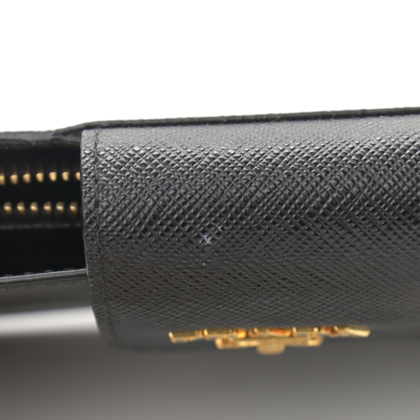 Saffiano Metal Phone Wristlet Crossbody Wallet Black
