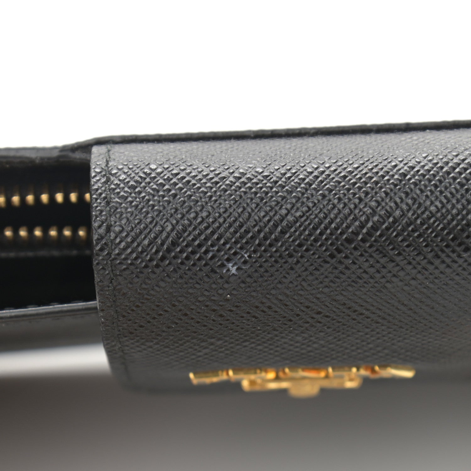 Prada Saffiano Metal Phone Wristlet Crossbody Wallet Black 10 of 11