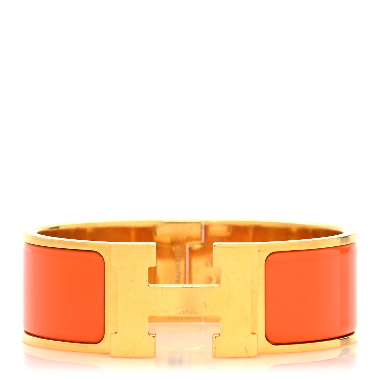 Enamel Wide Clic Clac H Bracelet GM Orange