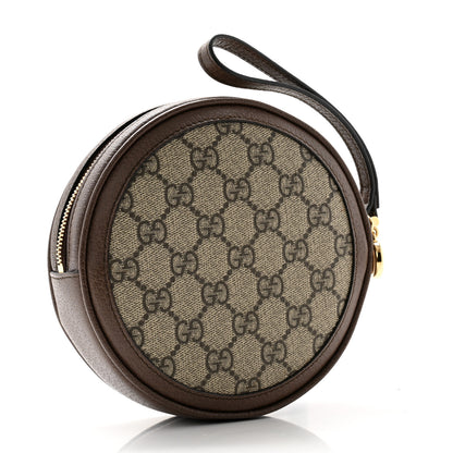 Gucci GG Supreme Monogram Web Ophidia Circle Wristlet Beige New Acero 3 of 8