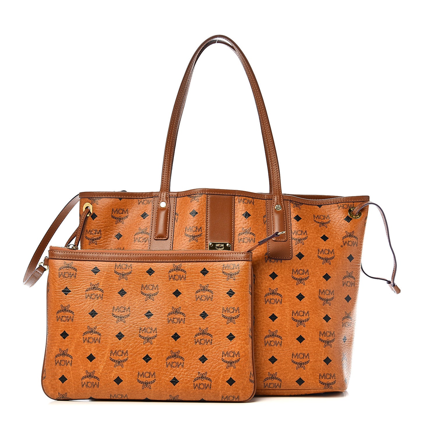 Visetos Medium Liz Reversible Shopper Tote Cognac