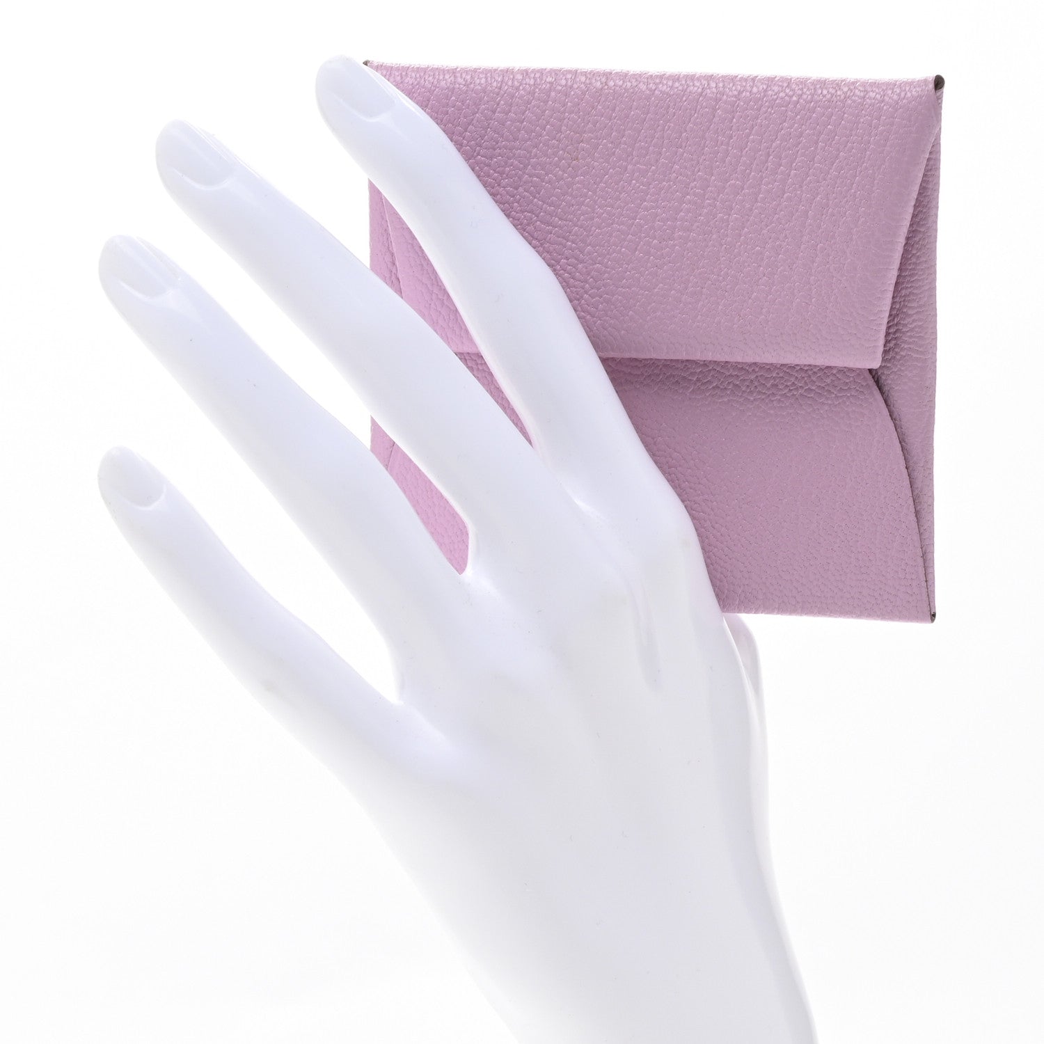 Hermes Chevre Mysore Bastia Coin Purse Mauve Sylvestre 2 of 9