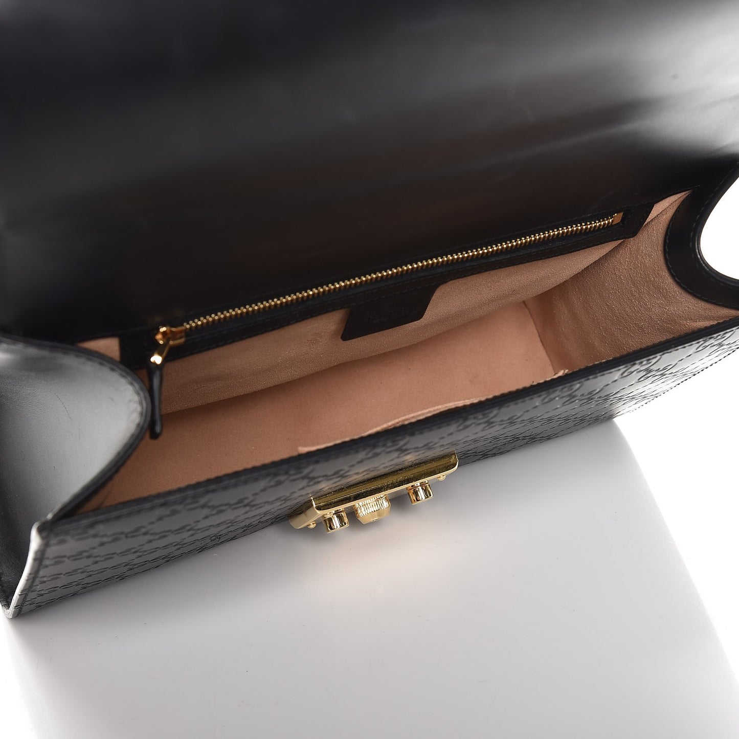 Guccissima Medium Padlock Shoulder Bag Black