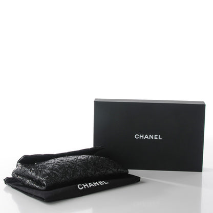 Chanel Vinyl Quilted Clutch with Chain Black 5 of 8