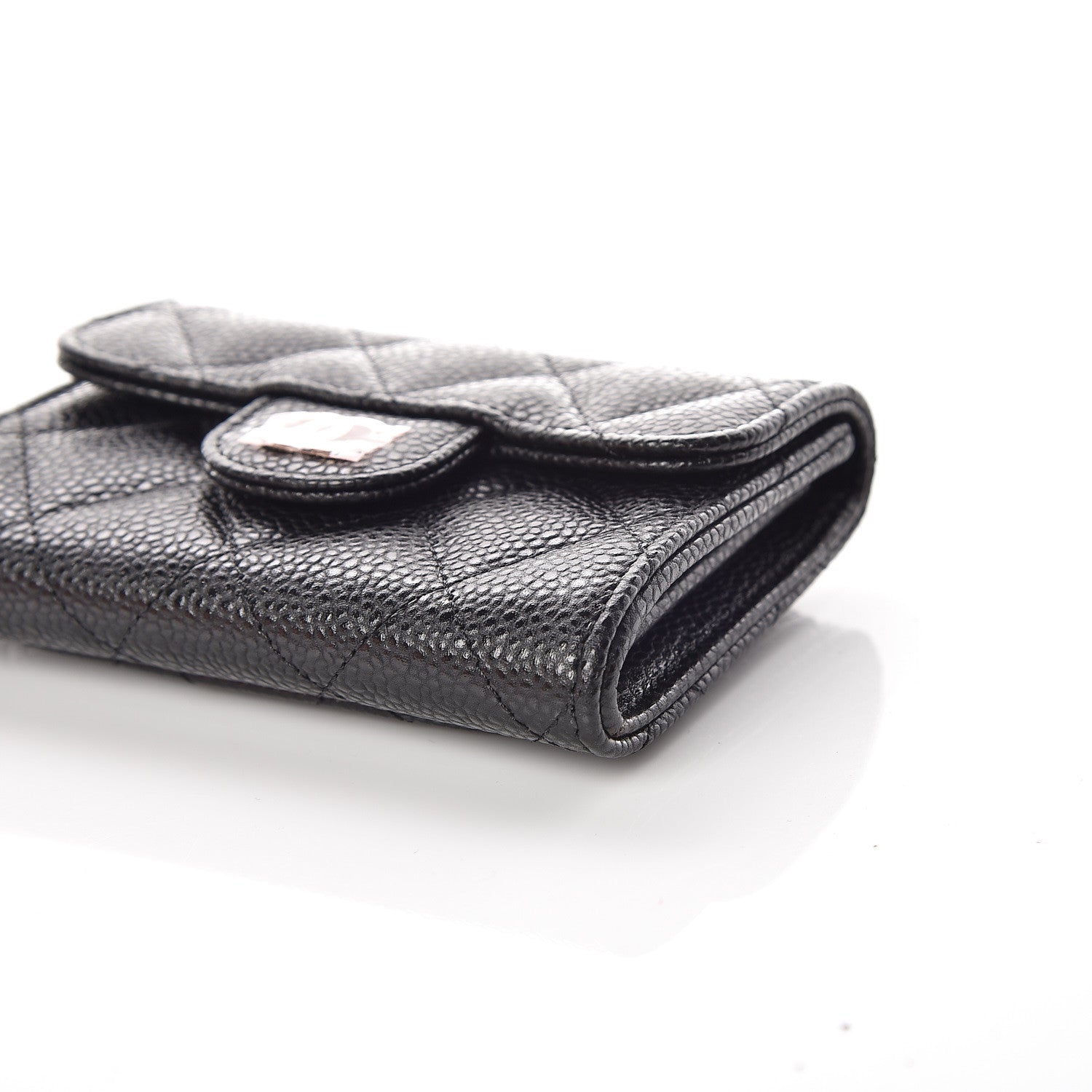 Chanel Caviar Quilted Flap Card Holder Wallet Black 6 of 9