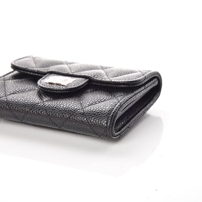 Chanel Caviar Quilted Flap Card Holder Wallet Black 6 of 9