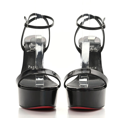 Christian Louboutin Patent Psychic Loubi Queen Alta 150 Platform Sandals 38.5 Black 2 of 7