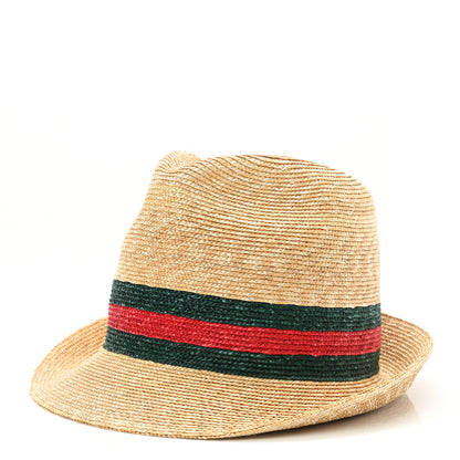 Gucci Abaca Straw Web Fedora Hat L 1 of 9