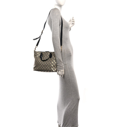 Gucci Soft GG Supreme Monogram Bees Small Crossbody Tote Beige Oro Black 2 of 10