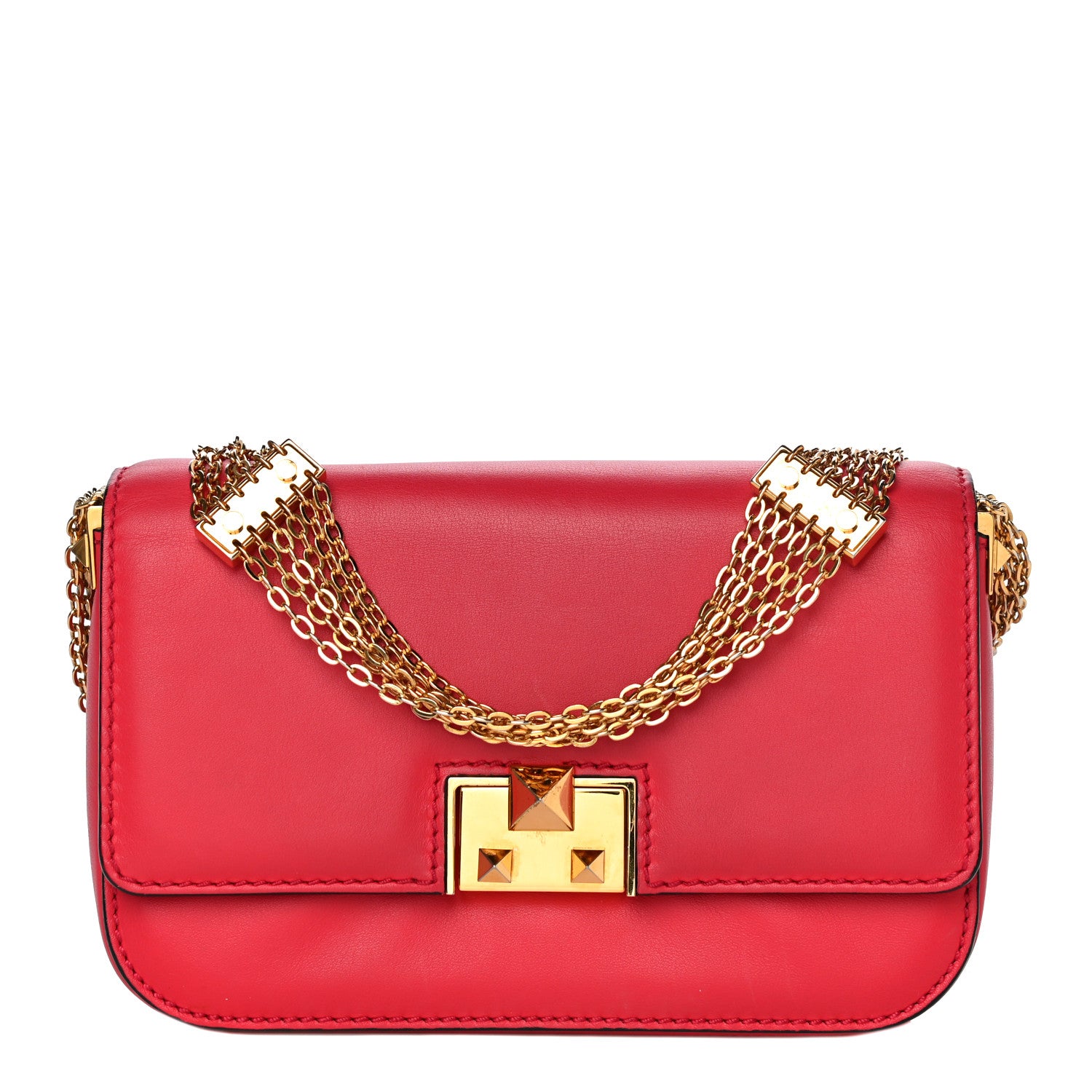 Valentino Garavani Vitello Multichain Shoulder Bag Red 1 of 10