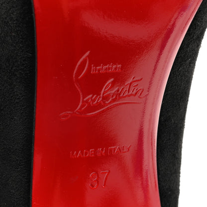 Christian Louboutin Veau Velours Duvette 100 Pumps 37 Black Gun 6 of 7