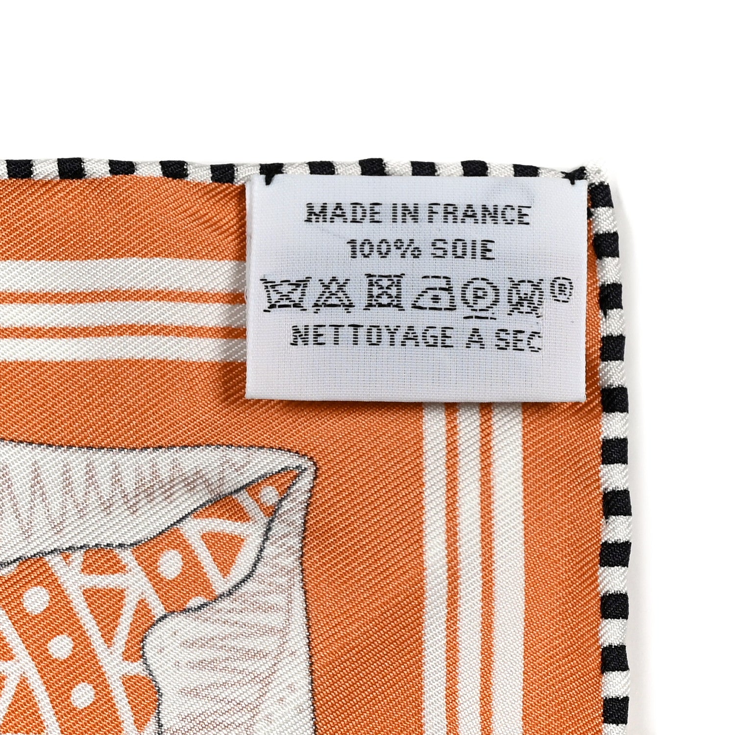 Hermes Silk Les Canyons Etoiles Bandana Scarf 55 Orange Brulee White Black 3 of 3